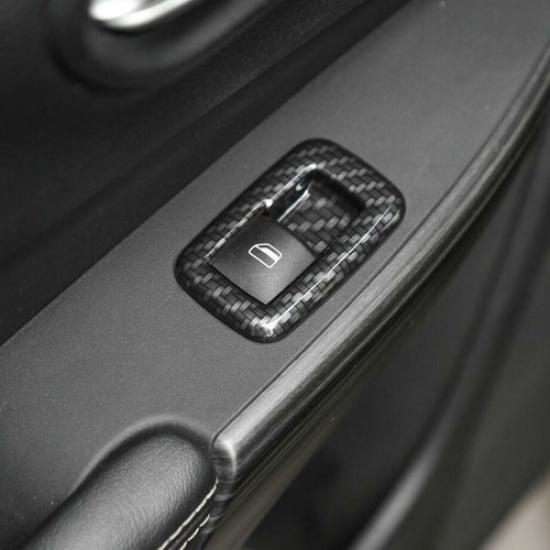 For Jeep Cherokee 2014- Carbon Fiber Interior Window Switch Panel Cover Trim