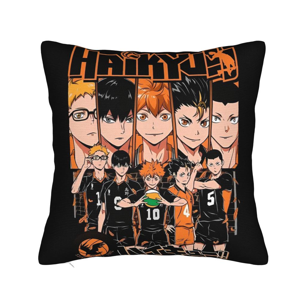 Anime Haikyuu Quadratische Kissenhülle Bokuto Volleyball Kissenbezug Toller Reißverschluss Dekorative Kissenhülle für Auto 18x18