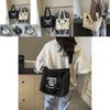 Large Capacity 2024 New Casual Tote Bag Stylish Canvas Shoulder Bag For Students