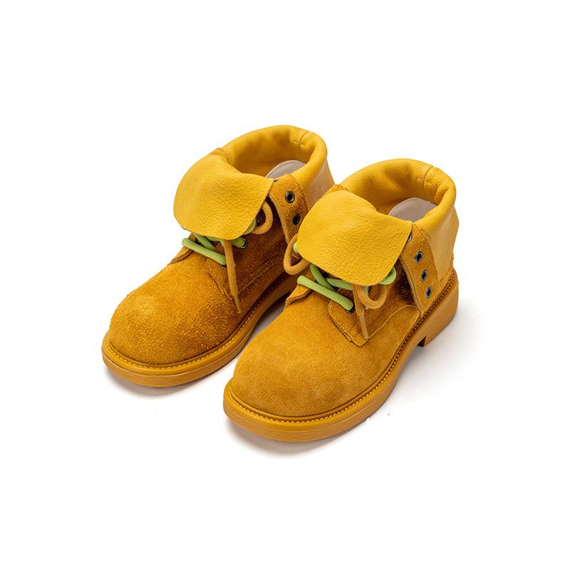 

Крутая девушка ретро круглый носок шнуровка ботинки Мартин конфетного цвета шнуровка на платформе нескользящий коровий велюр британский трендовый крутой женщина 35