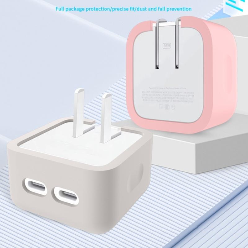 Soft Silicone Protective Cover Case For 35W Double USB C Port Charging Head Shockproof Dustproof Design