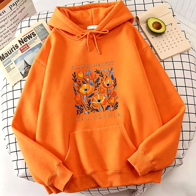 Vintage Flower Print Hoodies Spring Autumn Winter Casual Hoodies Sweatshirts Men Women Tops Floral Hoodie Sweatshirt