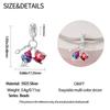 Copper Cute Pink Flowers Heart Pendant Beads Fit 4Mm Hole Diamete Charm Bracelet For Women Diy Jewelry Making Gift