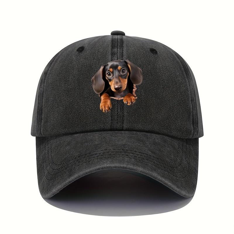 Vintage vintage dog print baseball cap, versatile and fashionable for both men and women