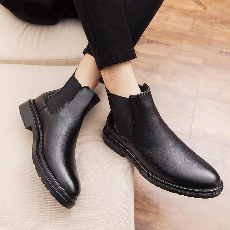 Men's Retro Slip-On Chelsea Boots - Autumn/Winter High-Top Business Casual British Fashion