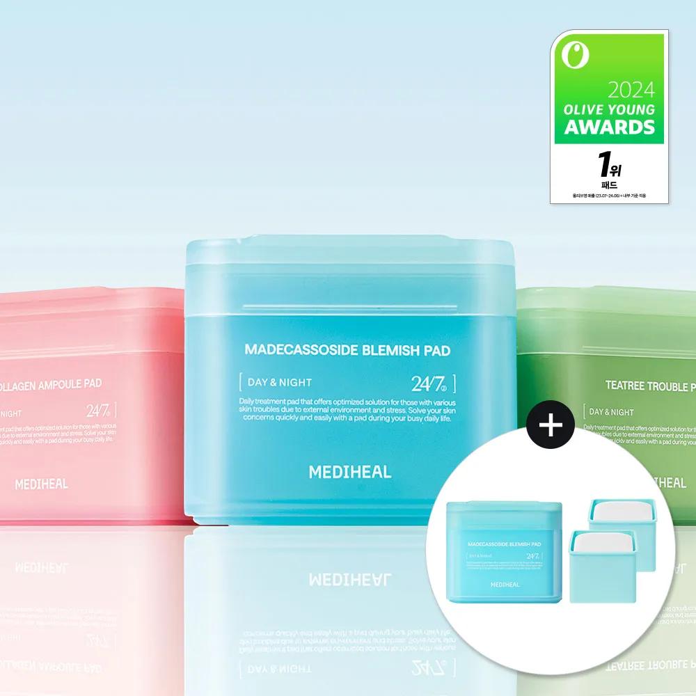 MEDIHEAL Toner Pad 100+200 Pads Triple Pack (3types) Collagen