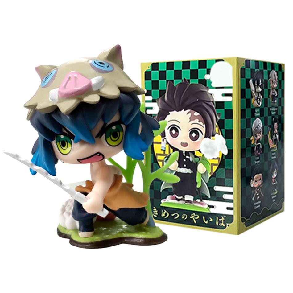 Demon Slayer Tanjiro Kamado Nezuko anime çizgi film figürü kör kutu yaratıcı kişiselleştirilmiş heykel model süs eşyası sürpriz hediye kutusu