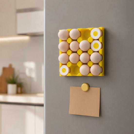 Umbra Studio 3D Egg Holder Refrigerator Magnet, Farmhouse Tray Fridge Home Office Kitchen Locker Decorative Accessories