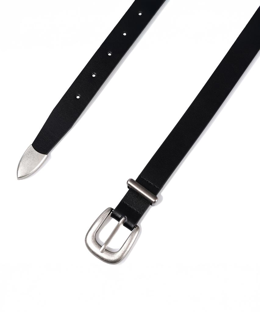 Dekkoloso Minimal Western Cow Leather Belt [Black]