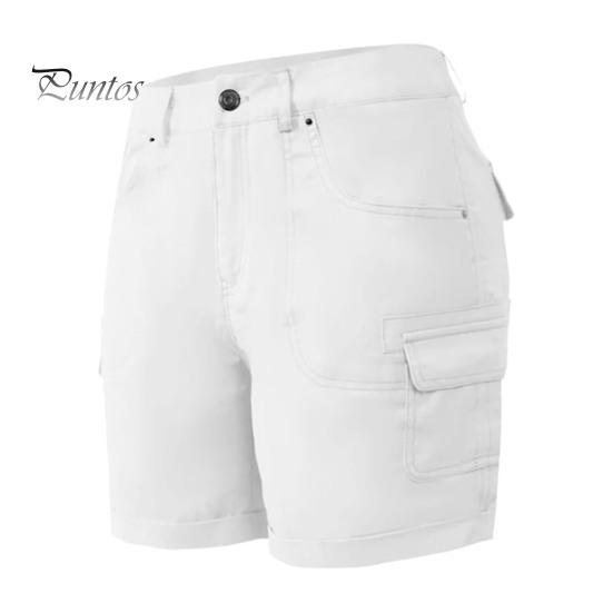 

Женские шорты-карго, повседневные шорты с высокой талией и карманами, летние шорты для походов, наряды для активного отдыха на открытом воздухе для путешествий, гольфа, кемпинга S белый