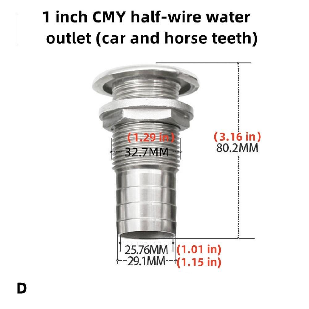 316 Stainless Steel Pagoda Half Silk Outlet Ventilation Holes Yacht Speedboat Marine Tailpipe Hose Outlet