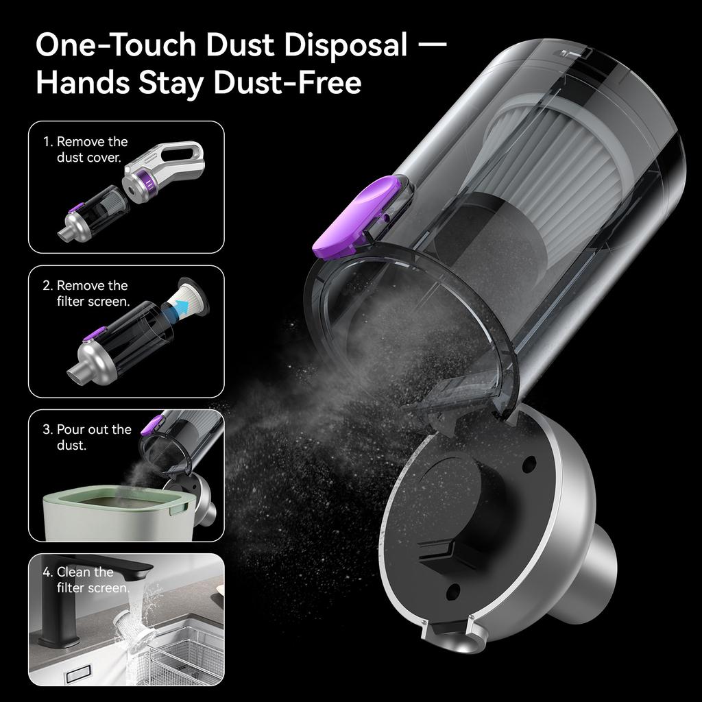 Handheld Vacuum Cleaner 20000PA Large Suction, Portable Blowing and Suction All-in-one Machine, Car and Household Dual-purpose