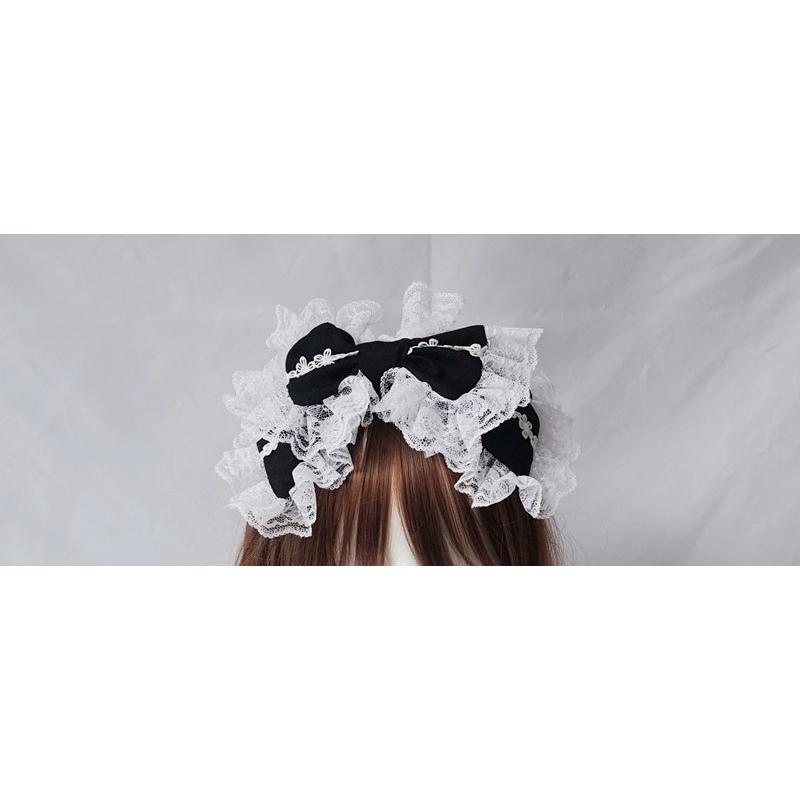 1 Stück Lolita Haaraccessoires Spitze Großes Schleifen-Haarband Lolita Kopfschmuck Tägliche Teeparty KC Mädchen Anzieh-Accessoires