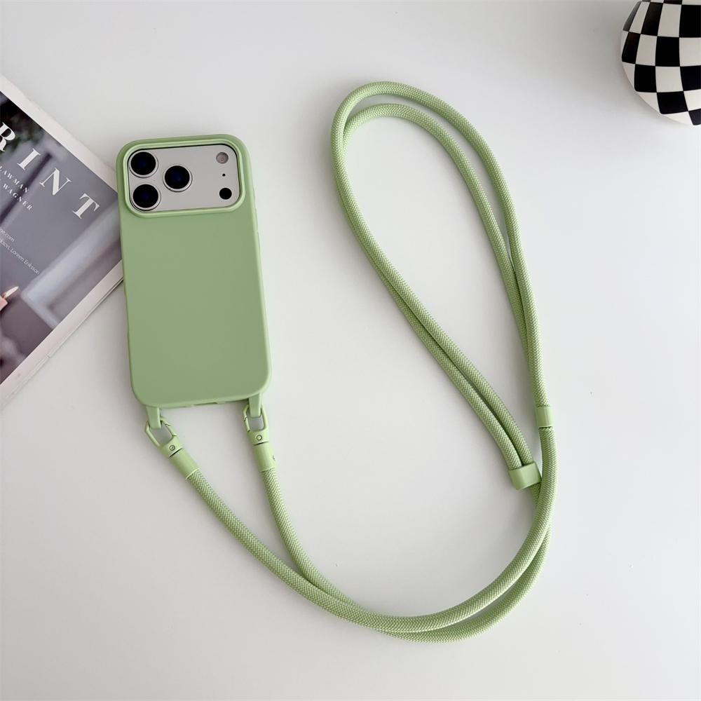 Lanyard Soft Silicone Candy Case for 17 Air 16 Pro Max 15 14 Plus 13 12 Shoulder Rope Neck Cord Strap Shockproof Cover