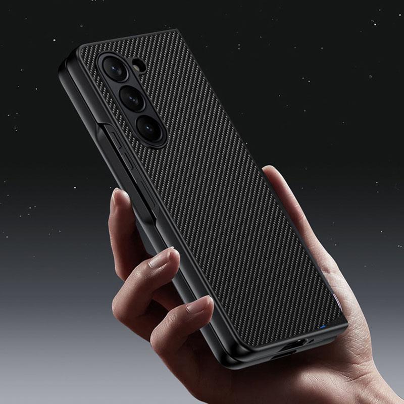 For Samsung Galaxy Z Fold6 5G Case Carbon Fiber Texture PU+PC Phone Cover