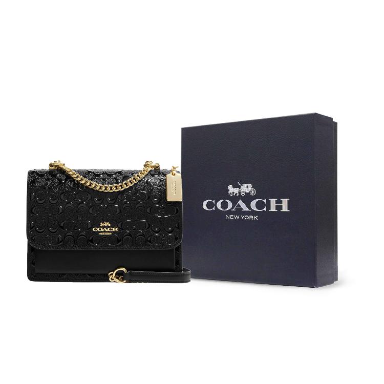 New COACH Klare Patent Leather Bonded Leather Messenger Bag Shoulder Bag Crossbody Bag Women's Black CH315-IMBLK