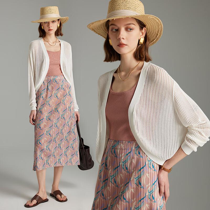 Women s Hollow Knit Cardigan M грязно-белый