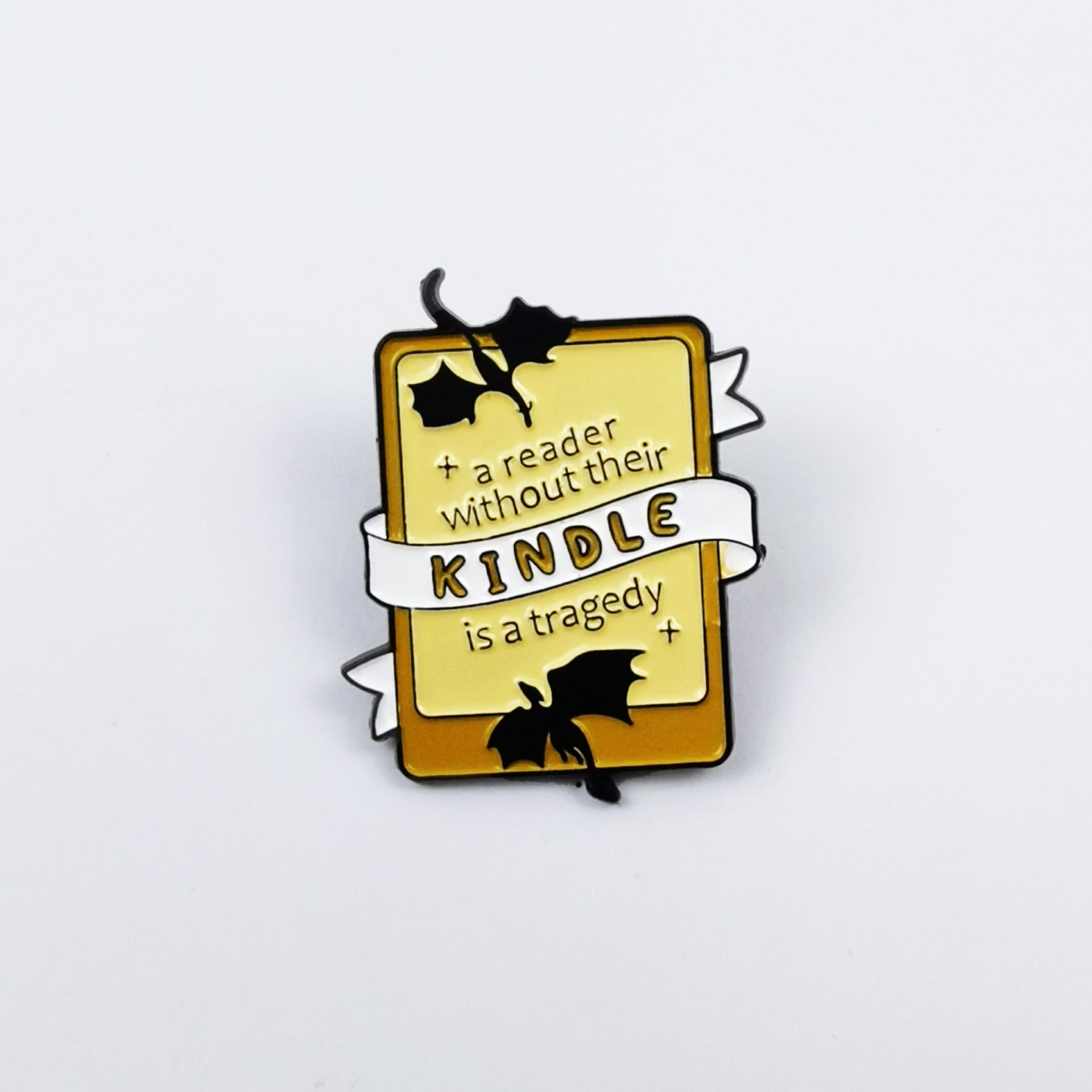 Creative English Letters Brooch: Black Flying Dragon Shape Badge & Backpack Ornament