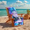 1PC Custom Name "Electric Dreams Unleashed" Beach Towel Highly Absorbent And Sand-Resistant Towel for Swimming, Pool, Yoga, And Travel Lightweight