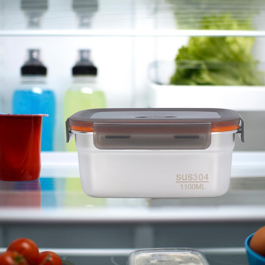 Stainless Steel Food Storage Container Multipurpose Safe Eco Friendly Leakproof Rectangular Food Storage Box for Home Travel