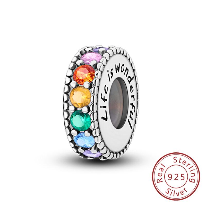 Fit Original Charms Beads Copper Clip Charms Zircon Silicone Spacer Beads For Bracelet Women Diy Gift Party