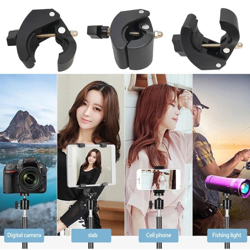 1/4in Thread Handlebar Clamp Mount Base for Bike Motorcycle Phone Mount Holder Claw Clamp Base Universal Phone Holder