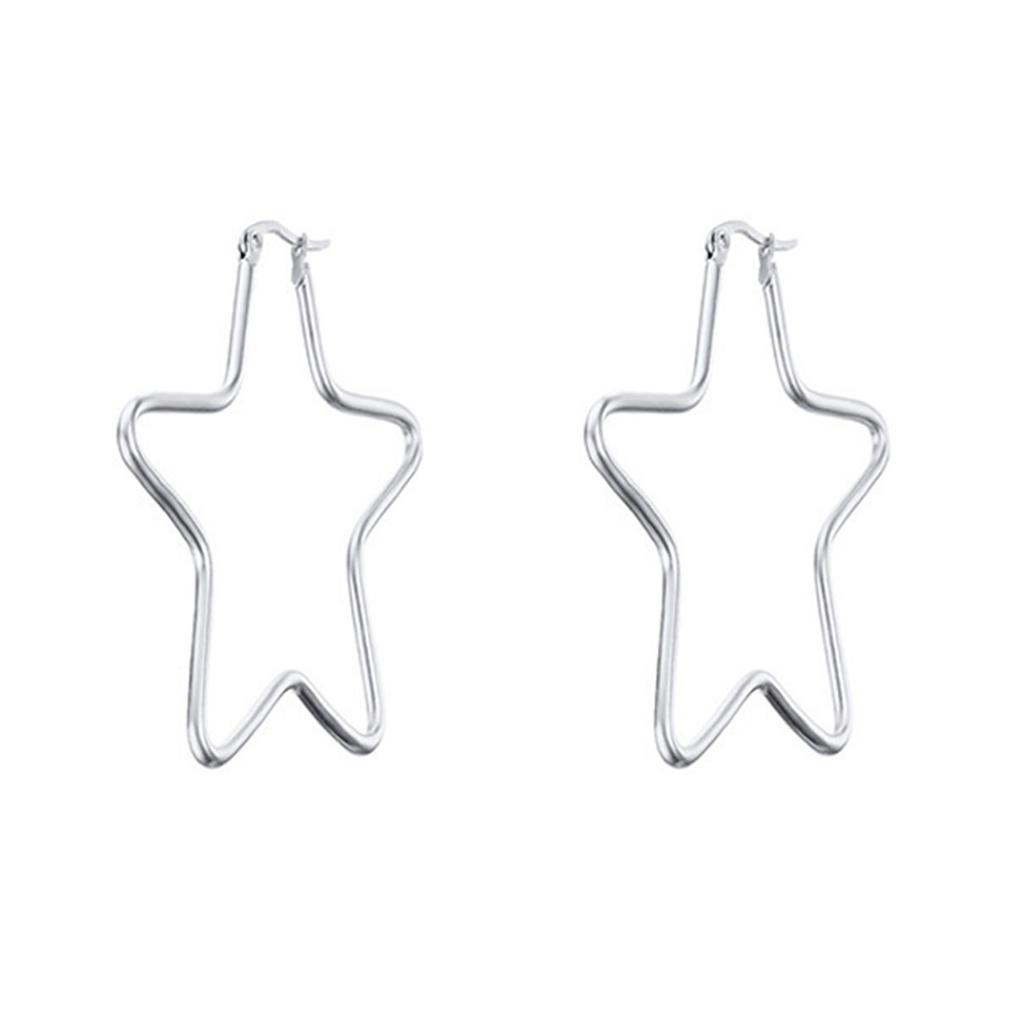 Statement Five Pointed Star Earrings Glamorous Gold or Steel Star Earrings Suitable For Bold And Daring Fashionistas