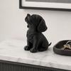 3D Printed Sitting Dog Figurine Modern Black Puppy Decorative Statue Animal Shape Sculpture