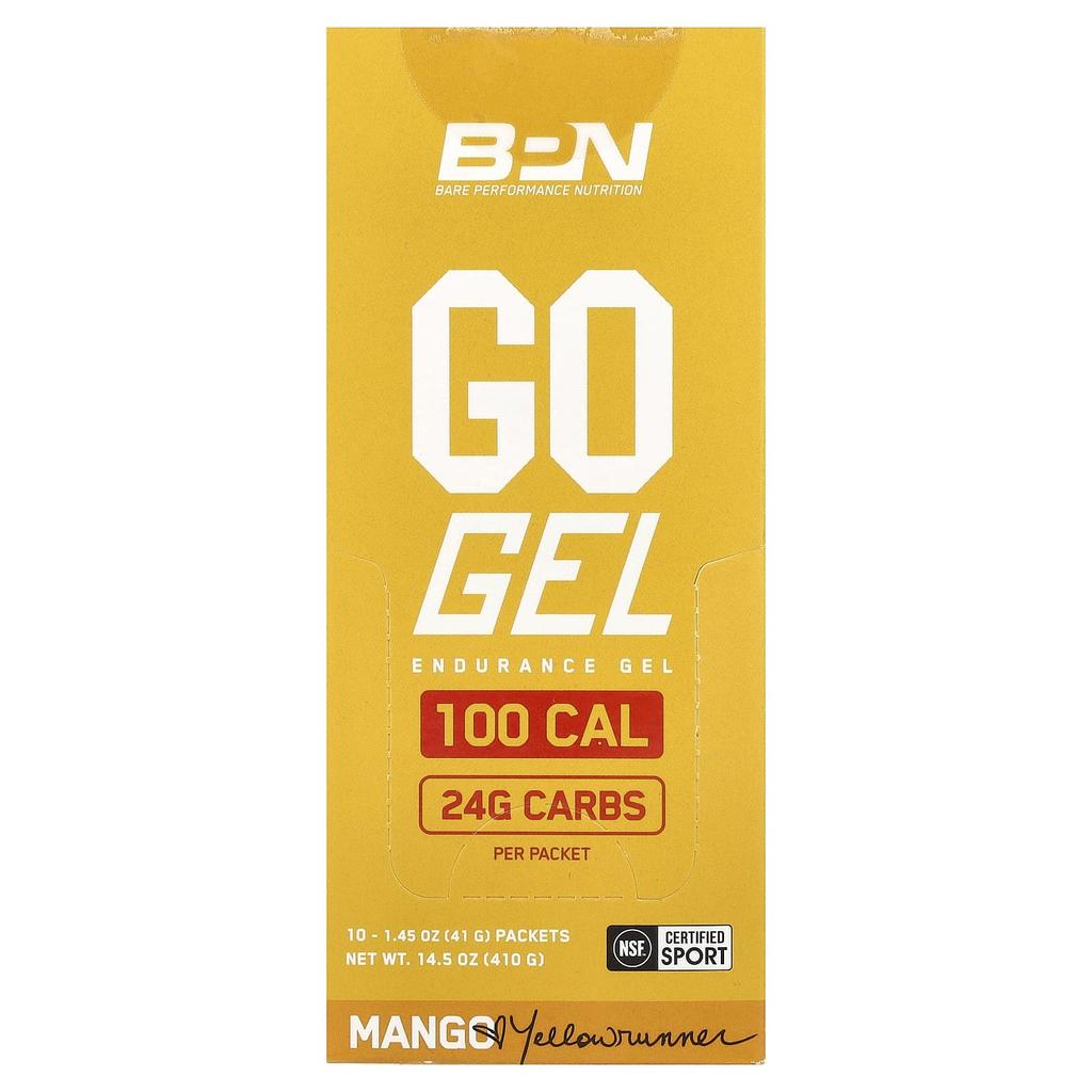 BPN, Go Gel, Endurance Gel, Mango, 10 Packs, 41g (1.45oz) Each
