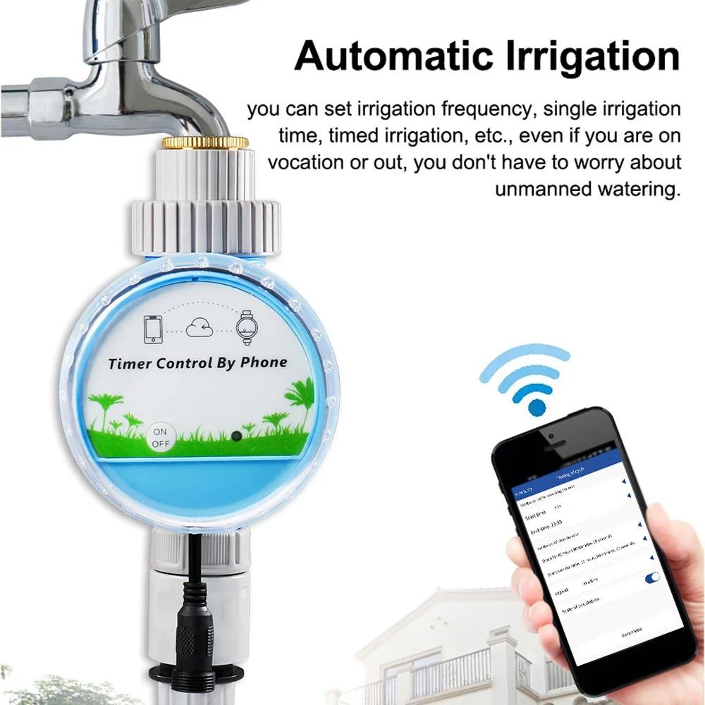Automatic Irrigation Water Timer Sprinkler Timer Plastic WiFi and  Control IP68 Garden Irrigation Timer for Garden Farm Lawn