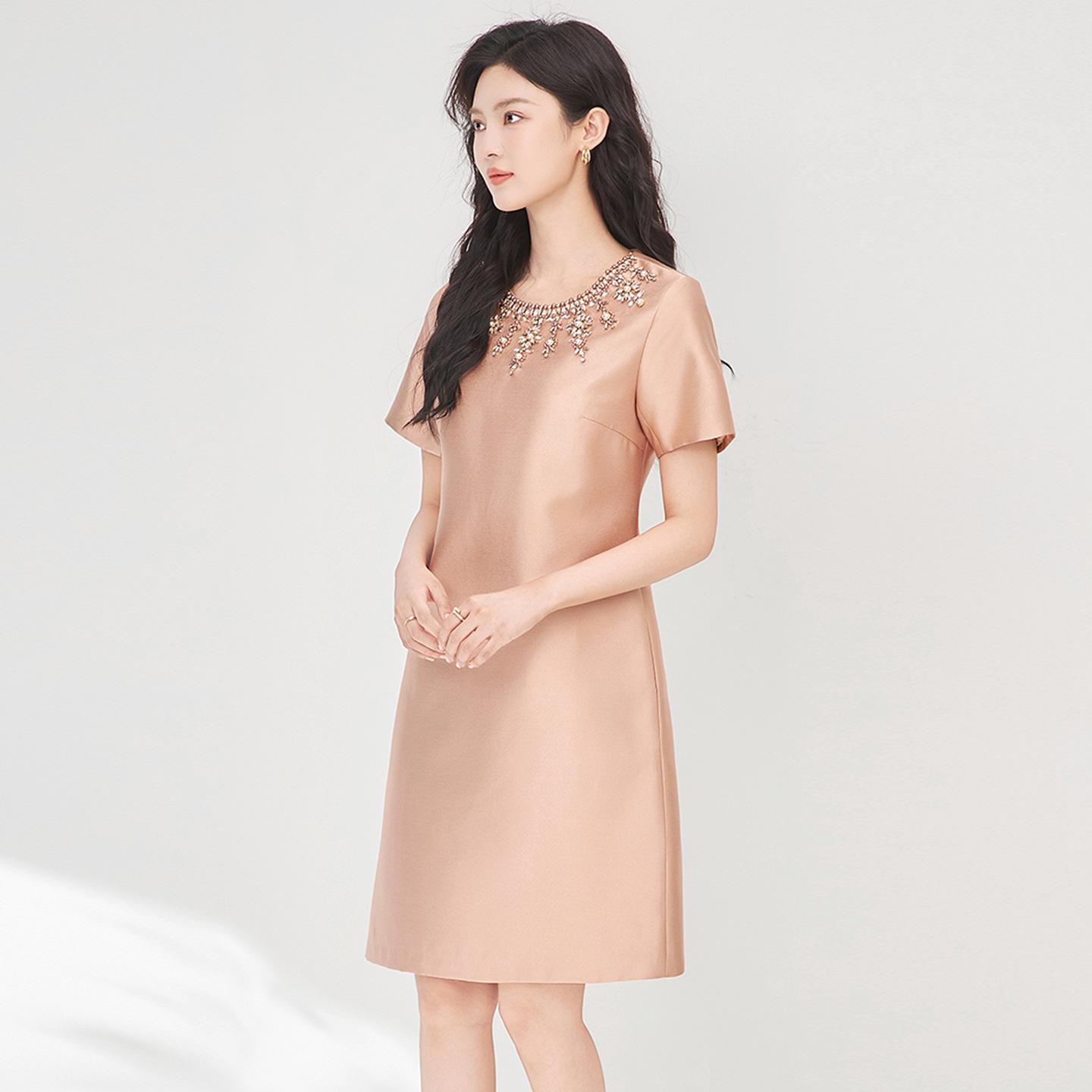 

Элегантное вечернее платье с круглым вырезом, расшитое пайетками, для женщин M