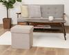 Fuji Boeki Dino Storage Stool, Folding, 38cm Wide x 38cm Deep x 40cm High, Beige, 80kg Weight Capacity, Fabric, 85846