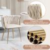 (Old SKU:W1880109477)Modern Luxurious Velvet Dining Chair Set with Golden Metal Legs, Elegant Hand-Woven Design and Soft Cushions