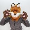 Kožušinový plyšový kostým Vlčí maska Celá hlava Pokrývka hlavy Klobouk Realistický design Pokrývka hlavy pro Halloween a večírky Převlékání