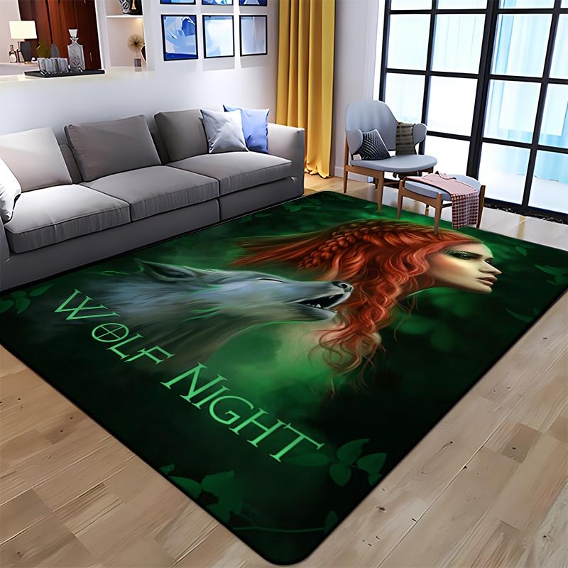 Best Selling Wolf Art Printed Carpet for Living Room Large Area Rug Soft Mat E-sports Chair Carpets Alfombra Gifts Dropshopping