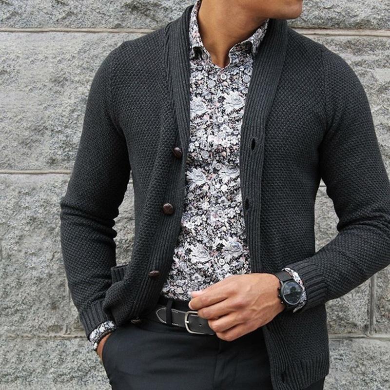 2026 Autumn/Winter, Men s Single-Breasted Knitted Cardigan, European and American Sweater Jacket S