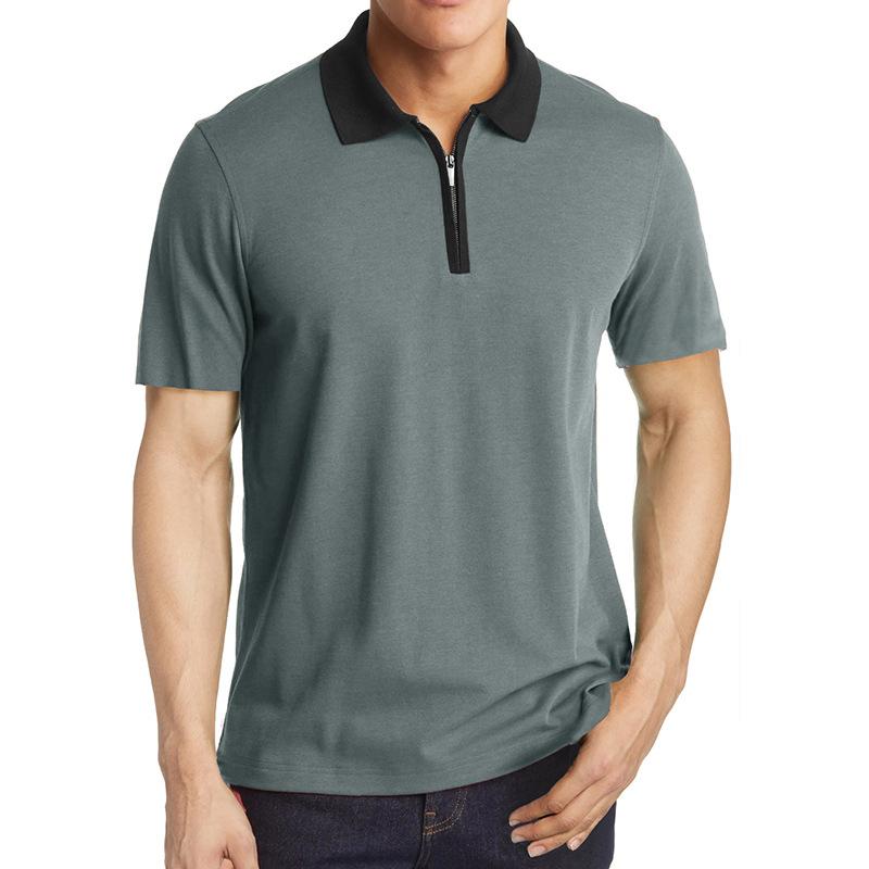 

Men s Short Sleeve Polo Shirts Zipper Polos Tee Tops Casual Slim Fit Collared T-Shirt for Men Summer Lightweight Athletic Business Work Golf Shirts S