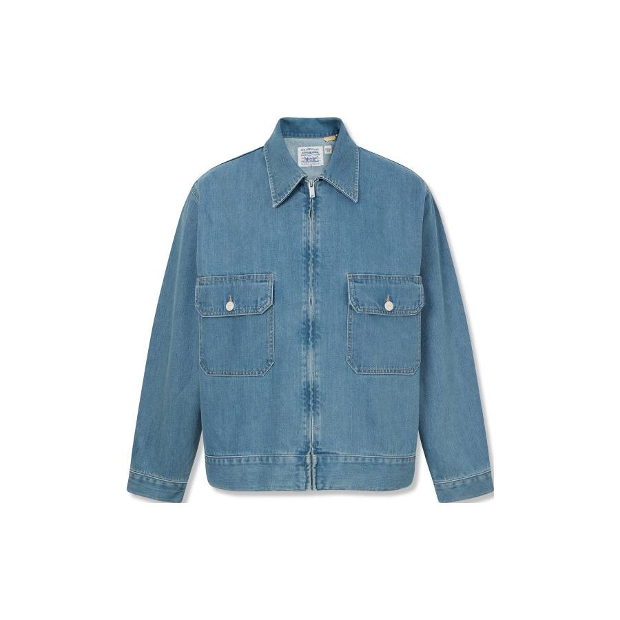 Levis SS23 Midnight Blue Label Series Solid Color Truck Driver Denim Jacket Men Jacket A2195-0004