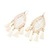 Raffia Hand-Woven Dreamcatcher Earrings with Ear Hooks