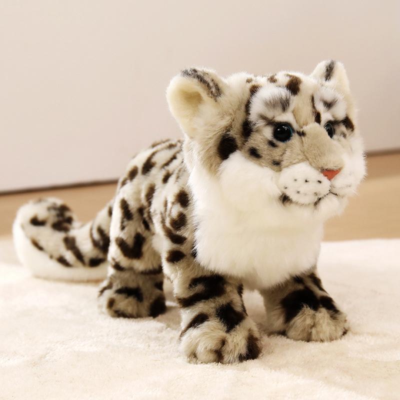 Favorite Toy Unisex Kids Super Cool Lifelike Snow Leopard Plush Toys Soft Stuffed Beast Doll Cute Hugging Animal Home Decor Pretty Birthday Gift To Kids