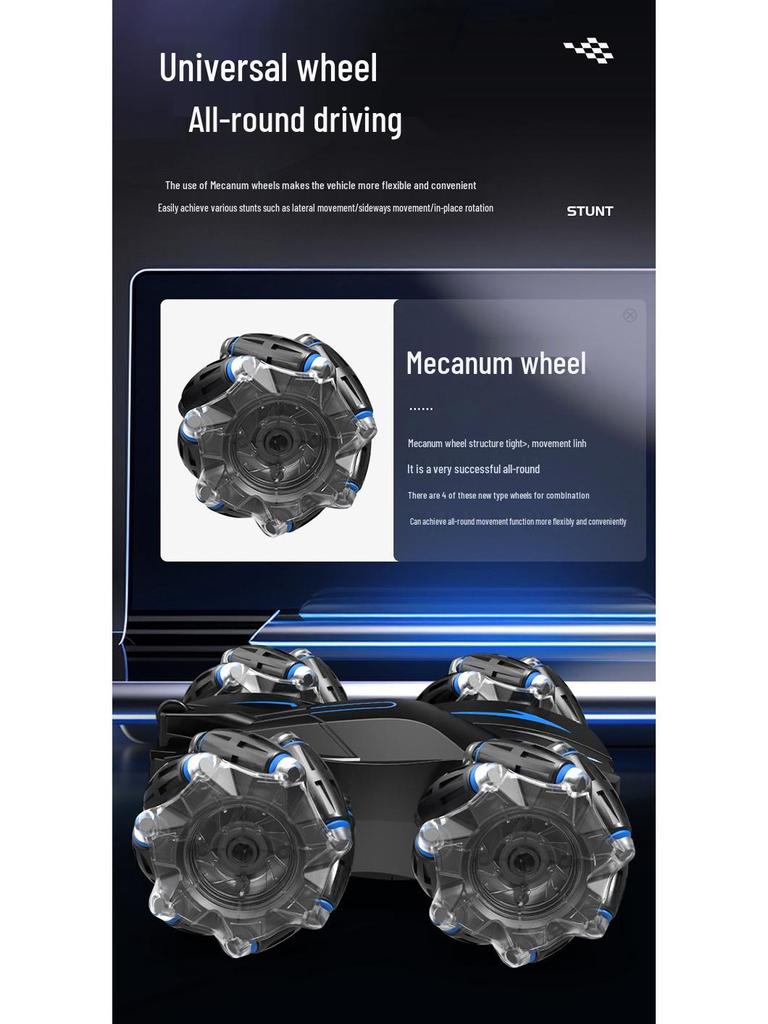 2.4G Remote Control Double-Sided Stunt Car: Flip, Drift, Four-Wheel Drive Tumbling Toy for Kids