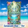 Autumn Harvest Theme Beach Towel Personalized Custom Name & Text Soft Quick Dry Beach Towel for Swimming Travel