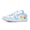 Jordan Air Jordan 1 Ice Lemon Lemonade Leather Abrasion Resistant Low top Vintage Basketball Shoes Unisex White Blue FQ7687-300(Team861-)