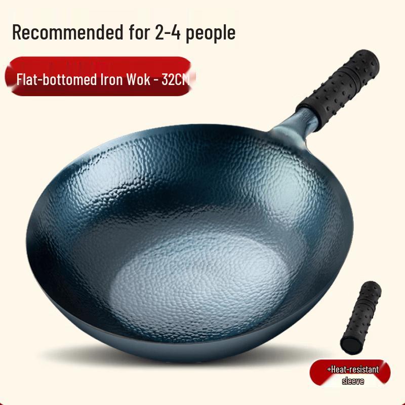 Wutuo Uncoated Hammered Wrought Iron Wok