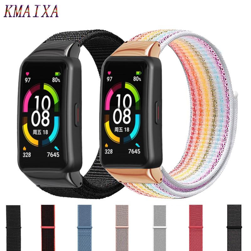 Nylonowy pasek do Huawei Band 6/6 Pro huawei band6 Smartwatch Zamienny pasek correa Oddychająca Sportowa opaska Honor Band 6 Pasek