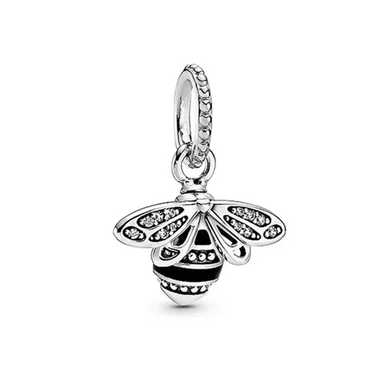 Glow-In-The-Dark Firefly Design Dangle Charm Sparkling Bee Dangle Decorative Beads Fit Original Bracelets DIY Style Women Jewelry Gifts