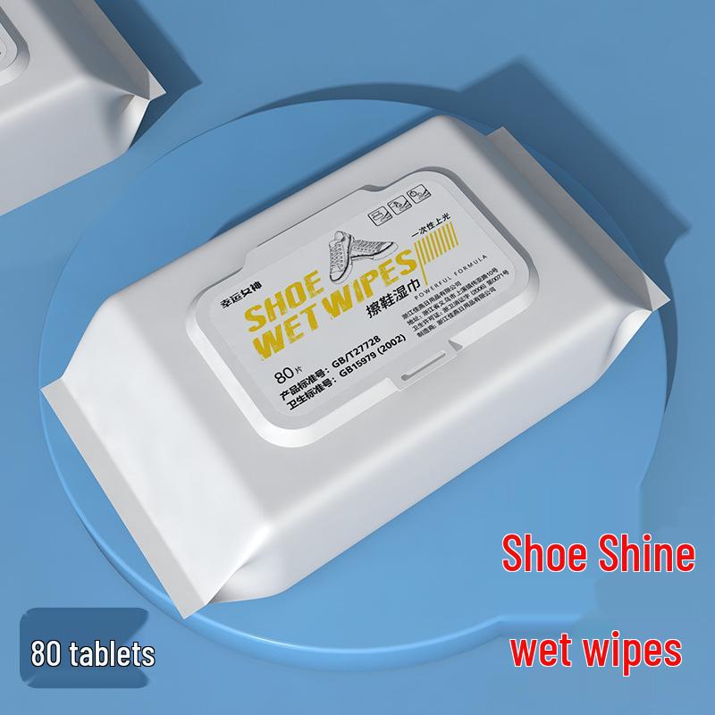 80-Pack Shoe Cleaning Wipes - Instant Stain Removal, Degreasing, and Brightening for White Sports Shoes.