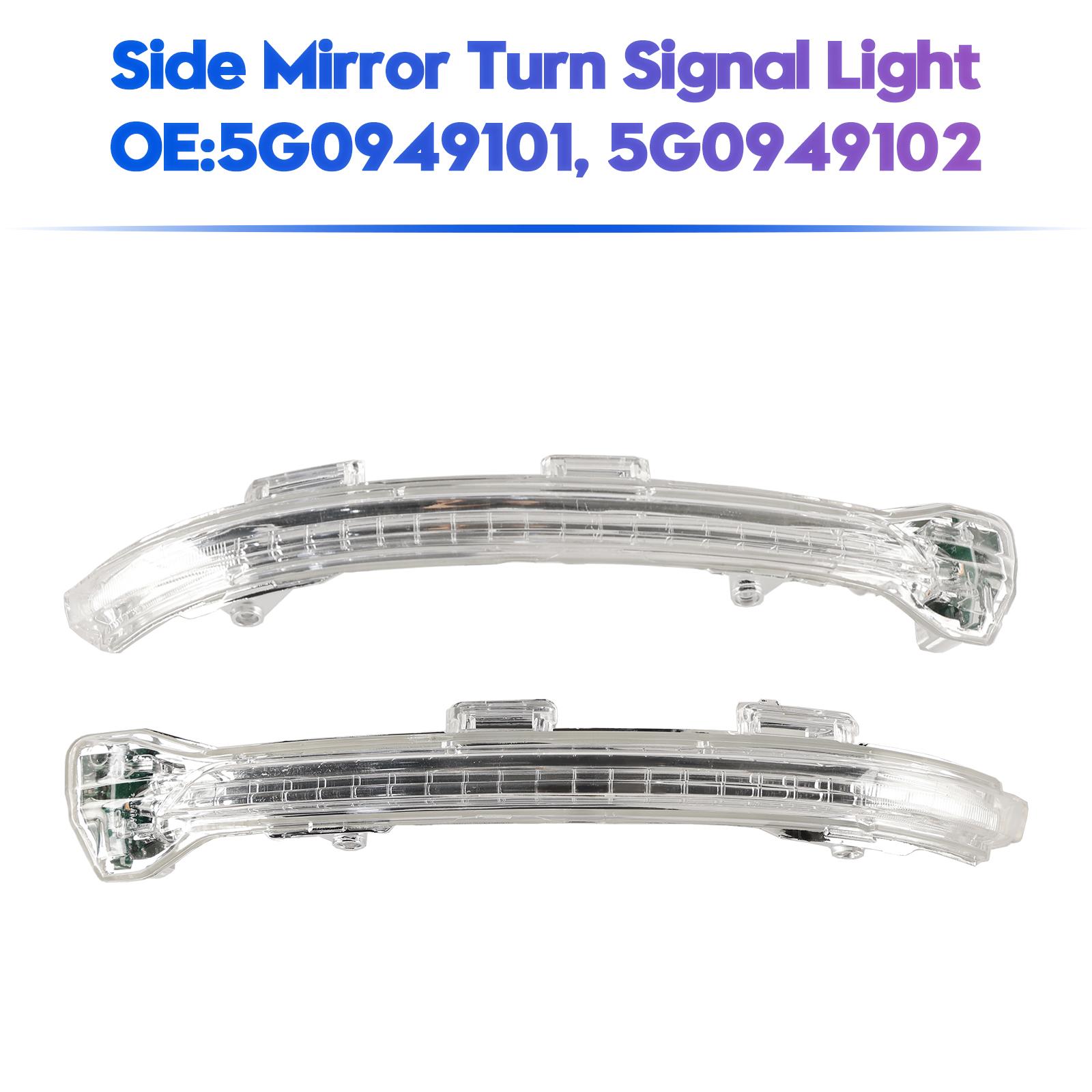

Pair Side Mirror Turn Signal Light for VW Golf 7 VII Touran 5G0949101 5G0949102