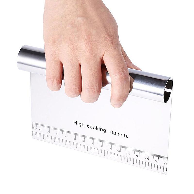 Stainless Steel Pastry Bench Scraper Dough Cutter Pizza Cake Cookies Divider