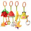 Aipinqi Colorful Baby Car Hanging Toy, 0-1 Year Old Animal Plush Bed Hanging Toy with Rattle, Newborn Soothing Doll